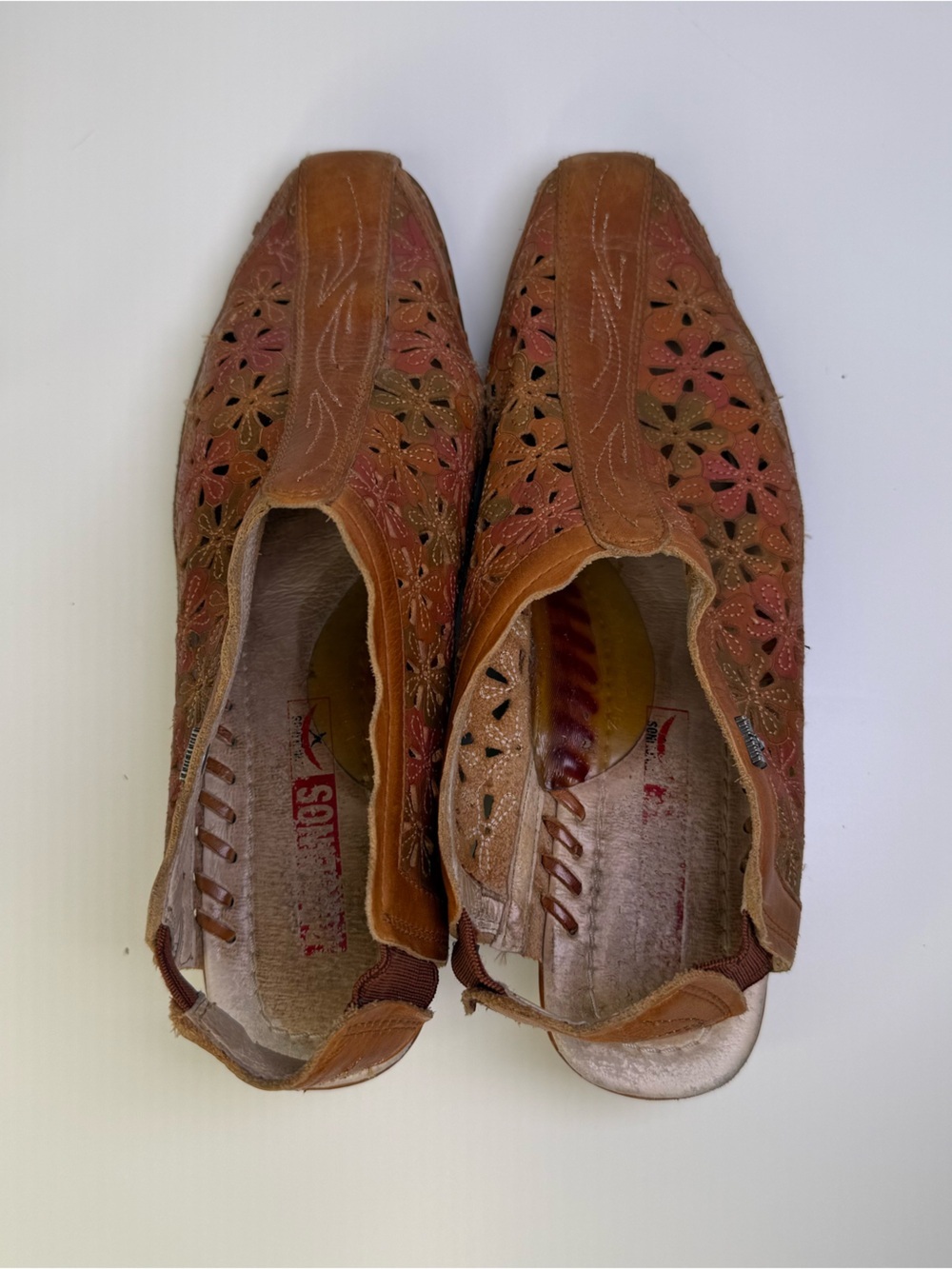 Pikolinos Romana Multitone Floral Leather Cut Out Brown Slip On Mules Size 38 - Picture 12 of 16